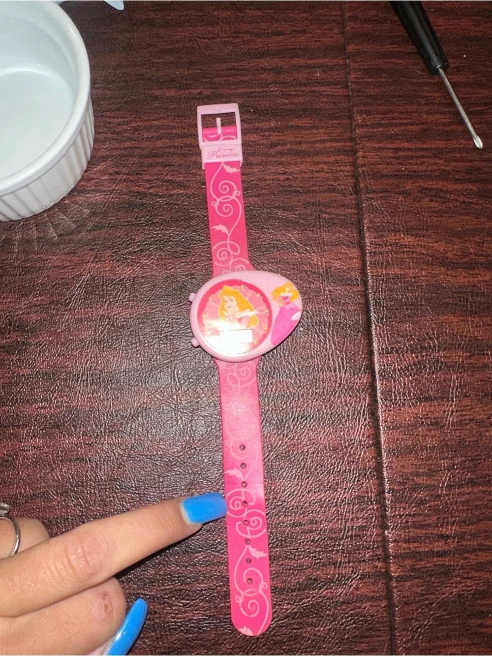 Vintage 1990s Disney Princess Sleeping Beauty Digital Watch – Pink